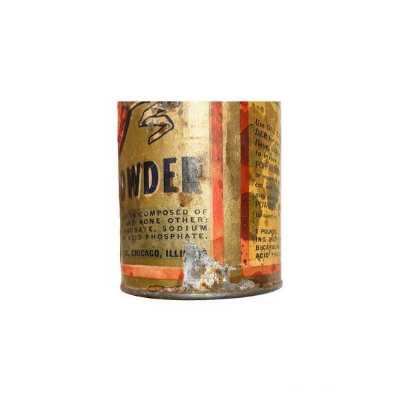 Vintage Paper Gold Label Baking Powder 2 Pounds Full Tin - Picture 8 of 10